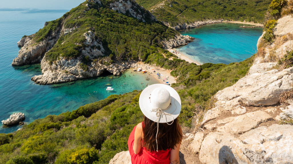 woman at greek island